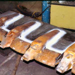 Whilst working at one of the gold mines in West Africa, we were approached by Gag Mining to examine 3 buckets, which had been designated as scrap by the site. We offered to refit them on site with new sides and lips, and a full set of adaptors and wear packages. The company placed an order with us for 3 kits and a 2 man team refurbished the buckets over a 3 week period.